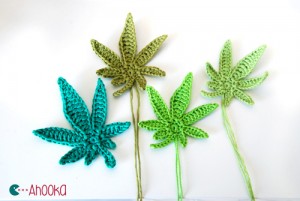 Pot leaves crochet applique by ahooka