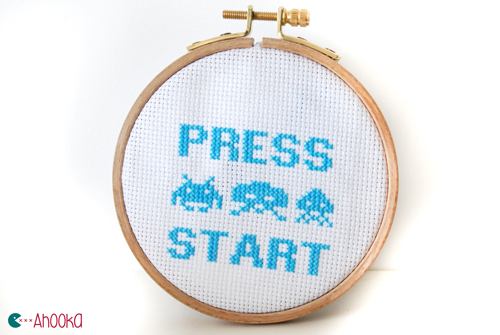 Space invaders cross stitch by ahooka
