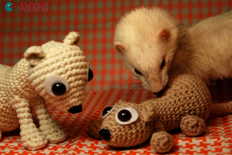 babet and boba crochet ferret by ahooka