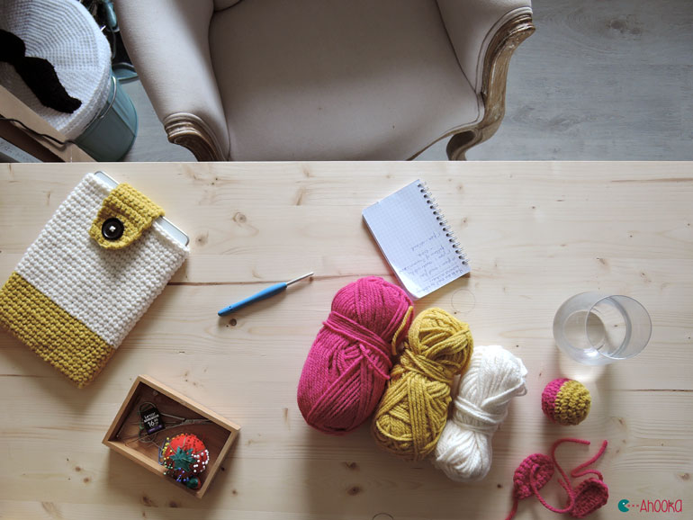 crochet workspace